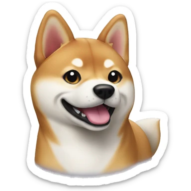 Shiba inu dog, name Luna, happy sticker
