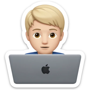 memoji boy iphone characters memoji with Laptop and a transparent background sticker