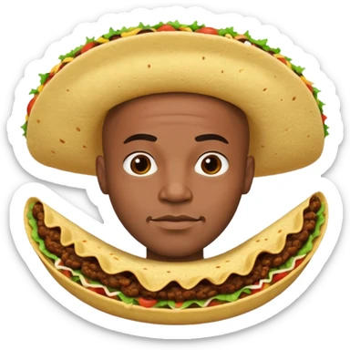 Bald black man in a taco sticker
