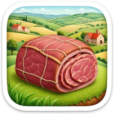 surrealist spam art meat french countryside landscape  sticker