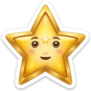 A star looking in the mirrow showing its reflection sticker