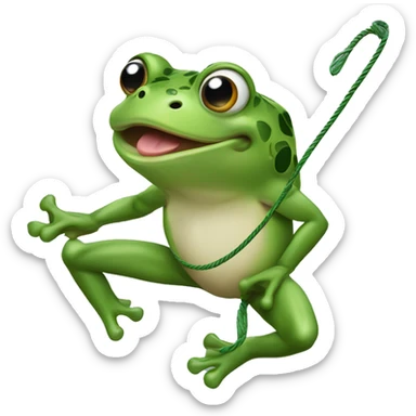 A frog using his tongue as a lasso to catch a fly  sticker