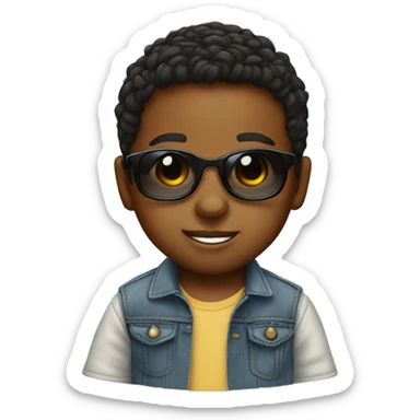 Toddler boy in sunglasses sticker