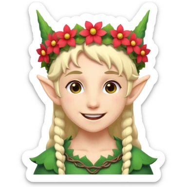 elf with flower crown sticker
