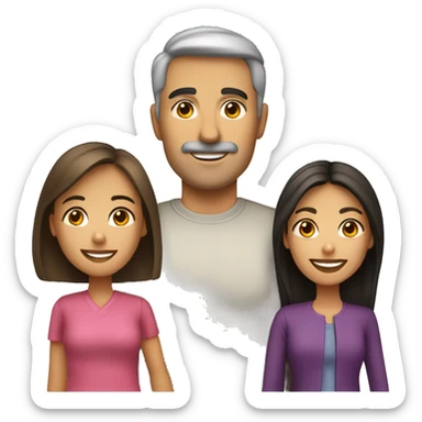 Caucasian dad, Hispanic mom, Hispanic daughter sticker