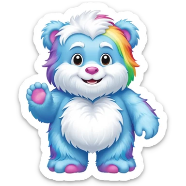  rainbow care bear  yeti sticker