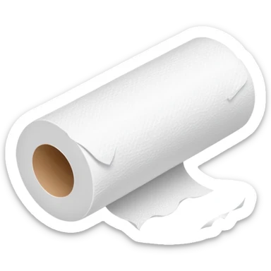 paper towel roll with a torn edge sticker