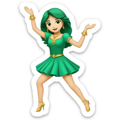 el numero 3 bailando en un fondo verde sticker