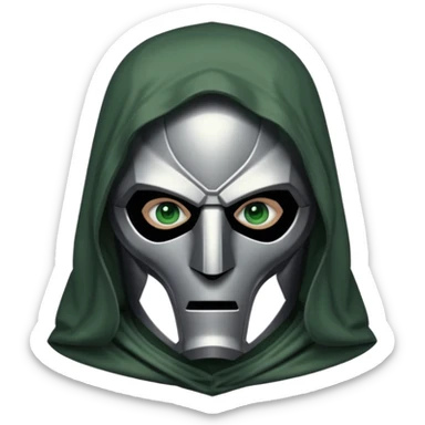 Doctor Doom silver mask sticker