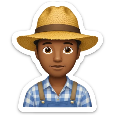 A black guy working at a farm sticker