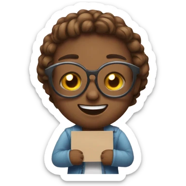 Emoji holding a sign with these emojis 😘🐈 sticker