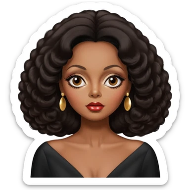 Diana Ross with dark brown hairstyles 60s sticker
