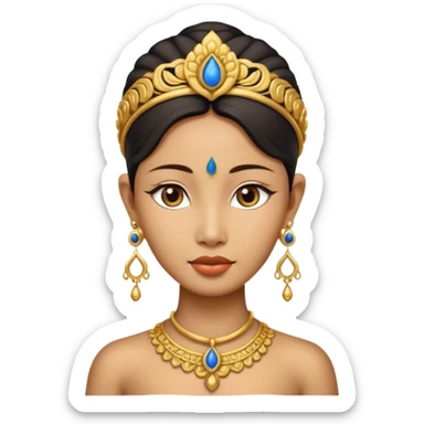 ancient thailand woman with earrring sticker