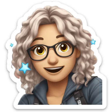 streamer girl that celebrate that she win  sticker