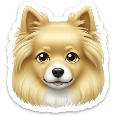 Blonde long hair girl heart German spitz white  sticker