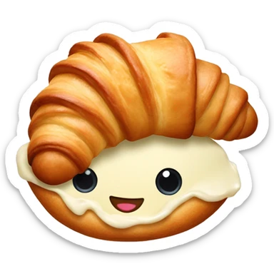 Croissant with buttercream sticker