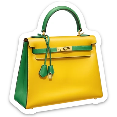 hermes kelly yellow green bag sticker