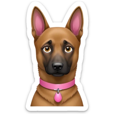 Belgian malinois pink collar sticker