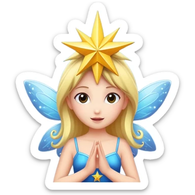 fairy character idea pose with star burst above head sticker