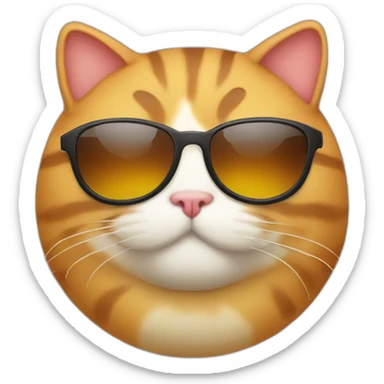fat cat with sunglass sticker
