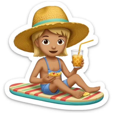 Gars Créole réunionnais chapeau paille tong au pieds  sticker