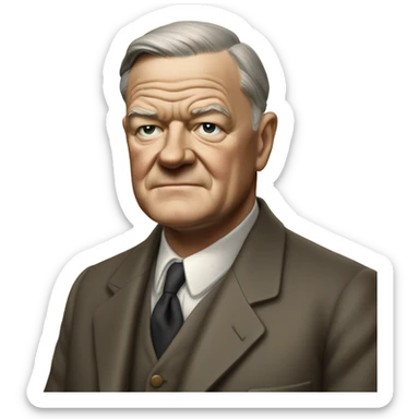 photorealistic Herbert Clark Hoover sticker