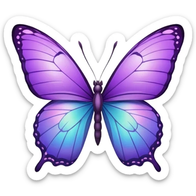 Purple butterfly with sharp ends on each wing sticker