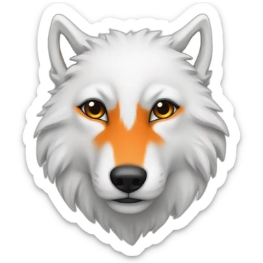 Loup blanc bandeau orange sticker