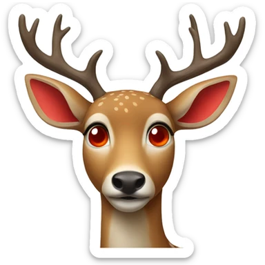 deer with a red nose sticker