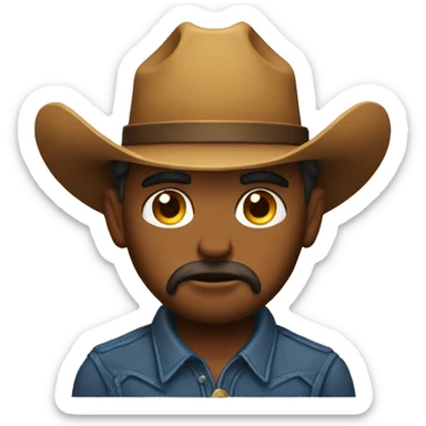 Sad cowboy emoji sticker