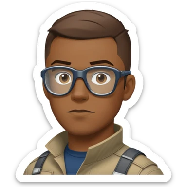 sam wilson with crew cut hair, side-whiskers, and wear safety glasses from  from captain america: civil war sticker