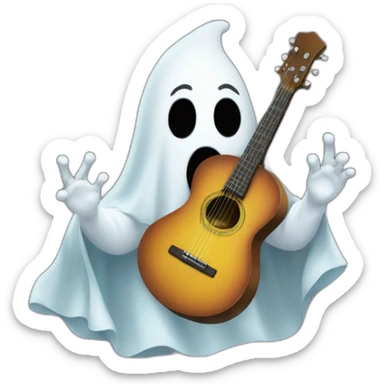 A ghost playing music with instrument  sticker