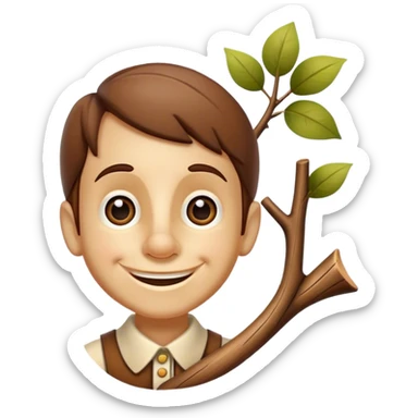 Pinnochio with a branch nose  sticker