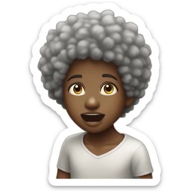 un niño afro picando un ojo sticker