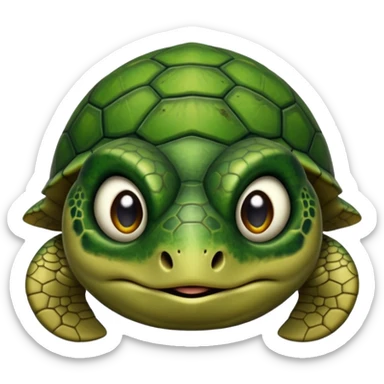 Angry dark green turtle that has half closed eyelids sticker