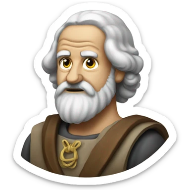 Aristotle with a bow in his hair sticker
