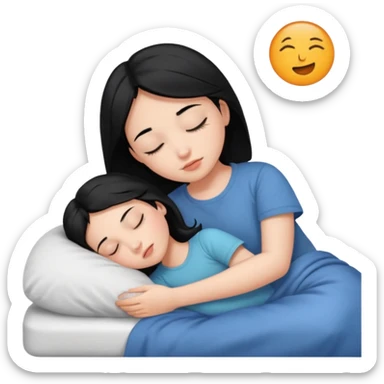 girl with black hair in short sleeves sleeping sticker