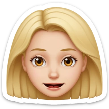 Girl that’s mad but also is trying to smile sticker