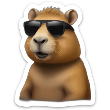 capybara german rave black outfit and sunglasses sticker