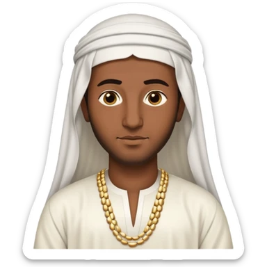 wealthy Arab man in traditional attire with gold accessories and confident expression sticker