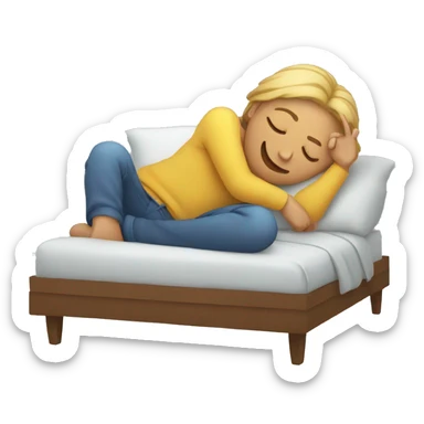 Sleeping while flipping someone off sticker
