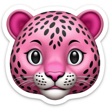 Emoji leopardo rosa cuerpo entero de lado y más realista sticker