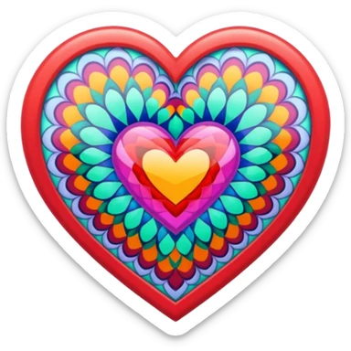Kaleidoscope heart sticker