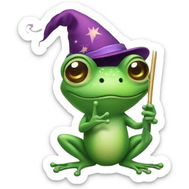 frog with magic wand sticker