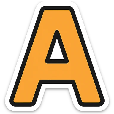 letter A modern clean icon style simple bold suitable for app or web use sticker