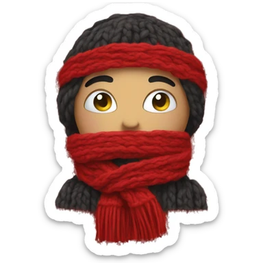 A knitted red scarf  sticker