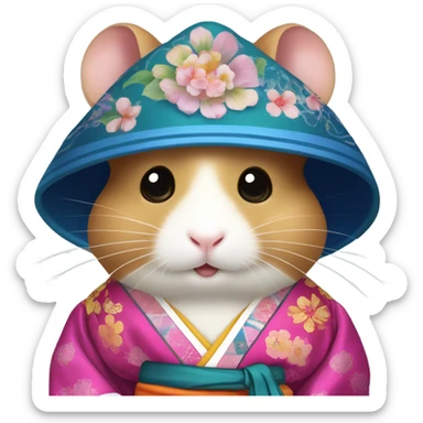 Hamster in traditional Korean clothes  sticker
