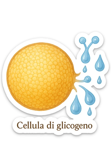 cellula di glicogeno che si svuota di acqua sticker
