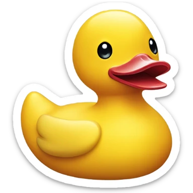 side view of yellow rubber duck sticker