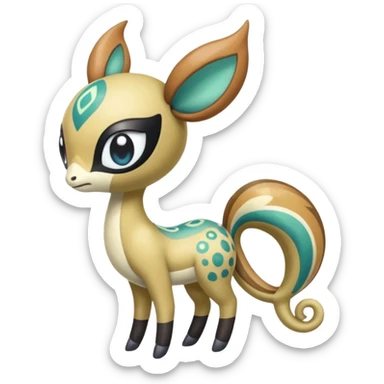 Colorful Exotic Meloetta-Vibrava-Amaura-Vernid-Trico-Kirby-Fakémon-creature-hybrid sticker